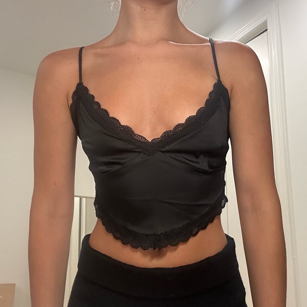 Satin Lace Tank Top